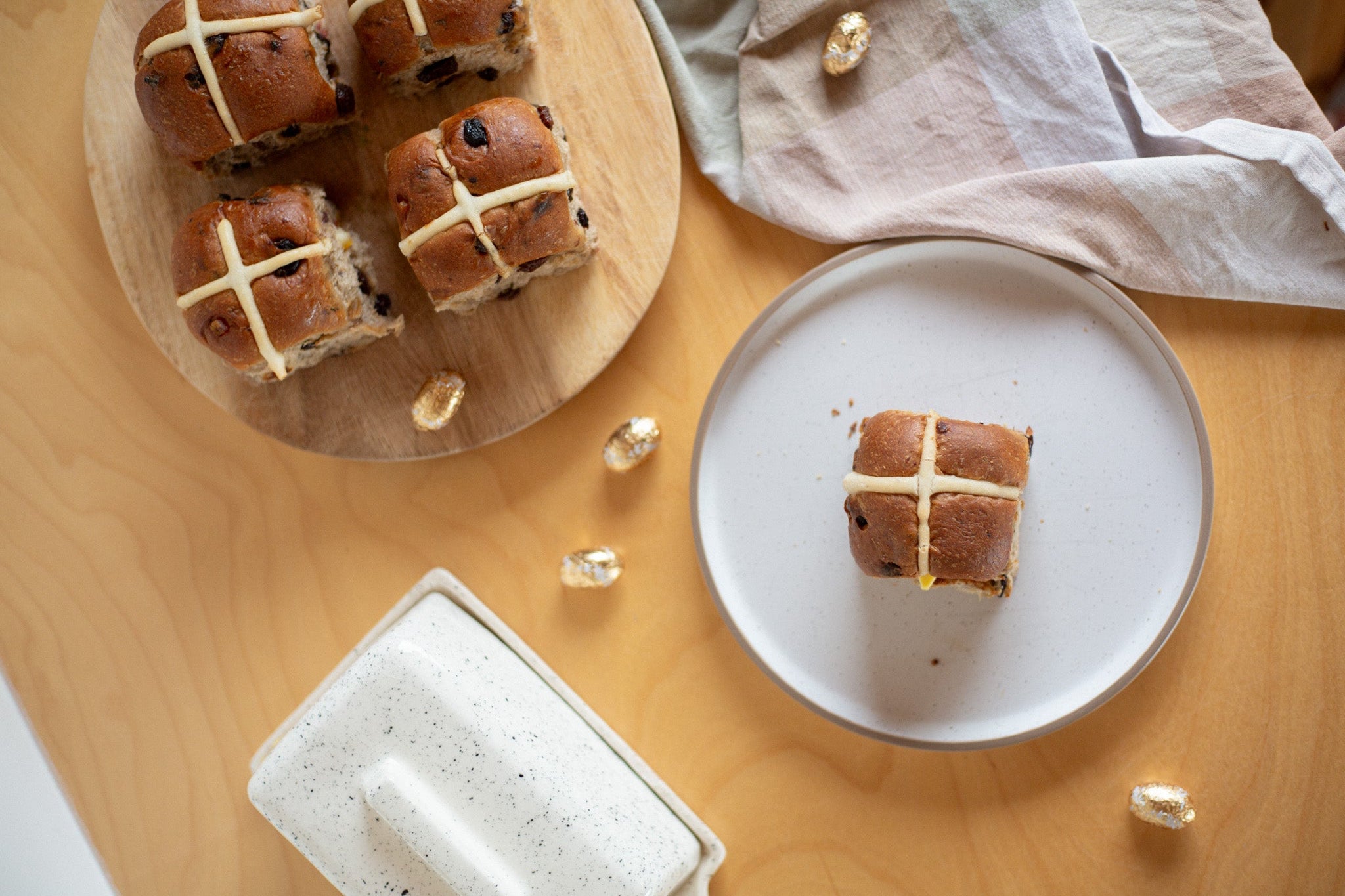 Top-Down Photo of Volare Hot Cross Buns