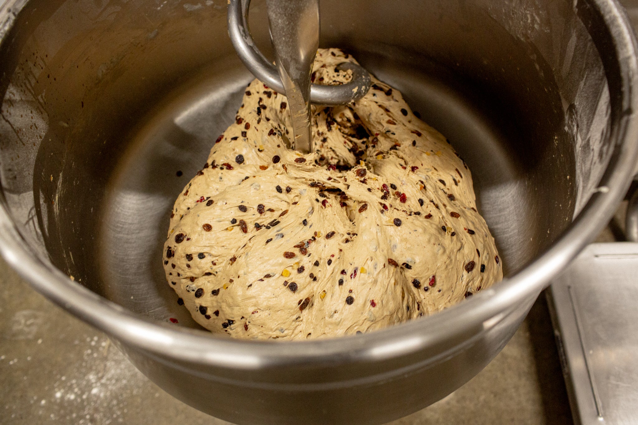 Volare Hot Cross Bun dough in mixer