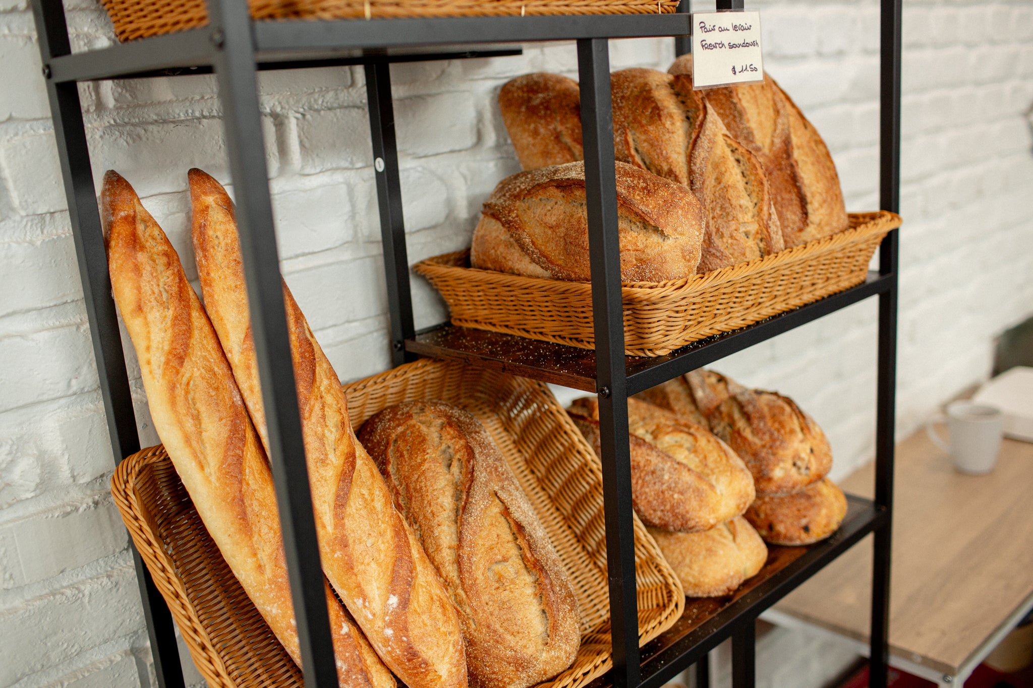Shelf of fresh Volare Bread at Taupo French Market