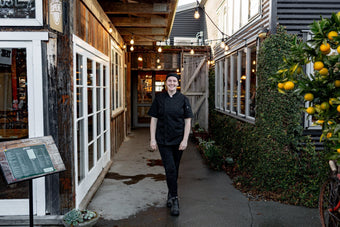 chef Harriet Boucher standing outside Punnet Eatery