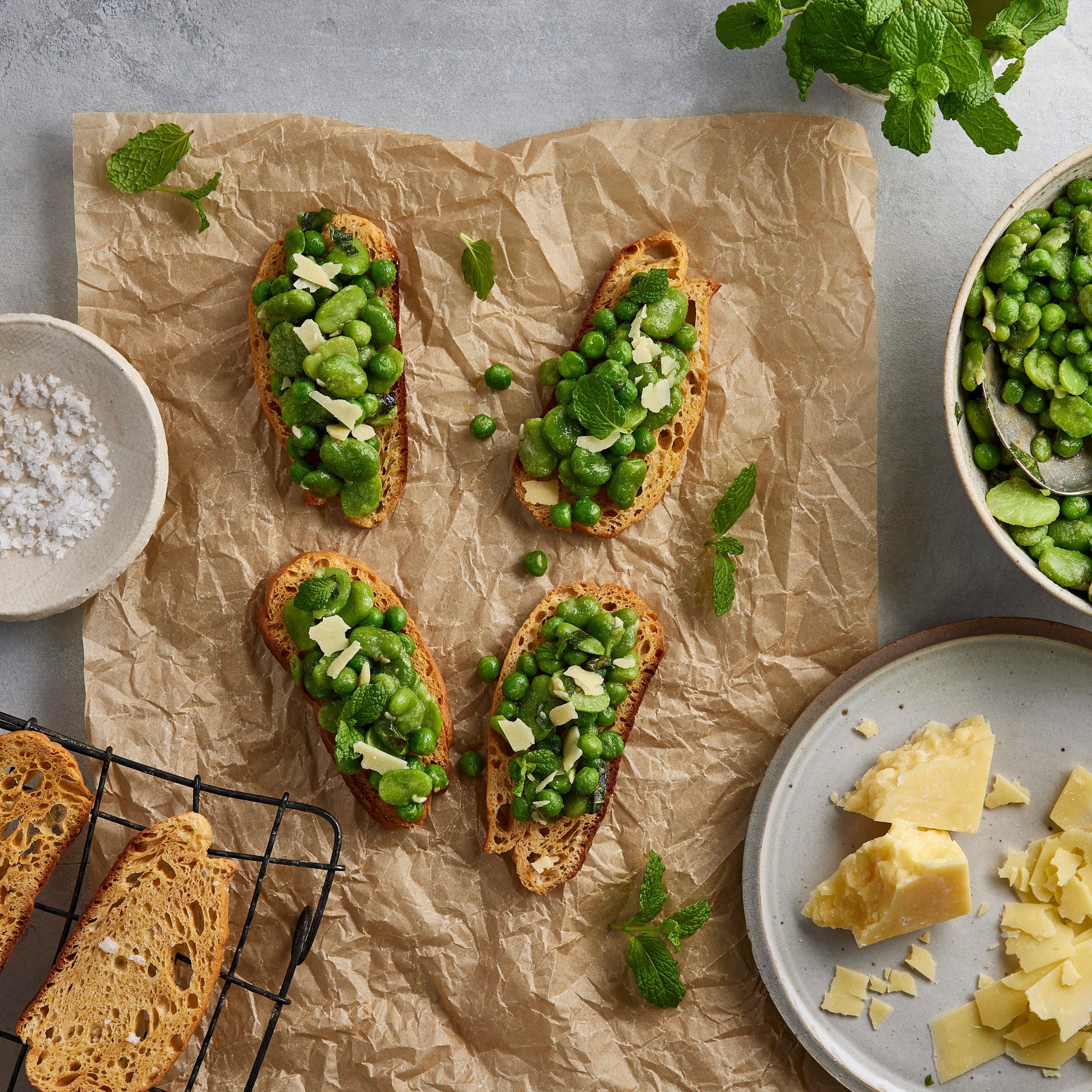 Recipes: Smashed Pea Crostini – Volare Bread