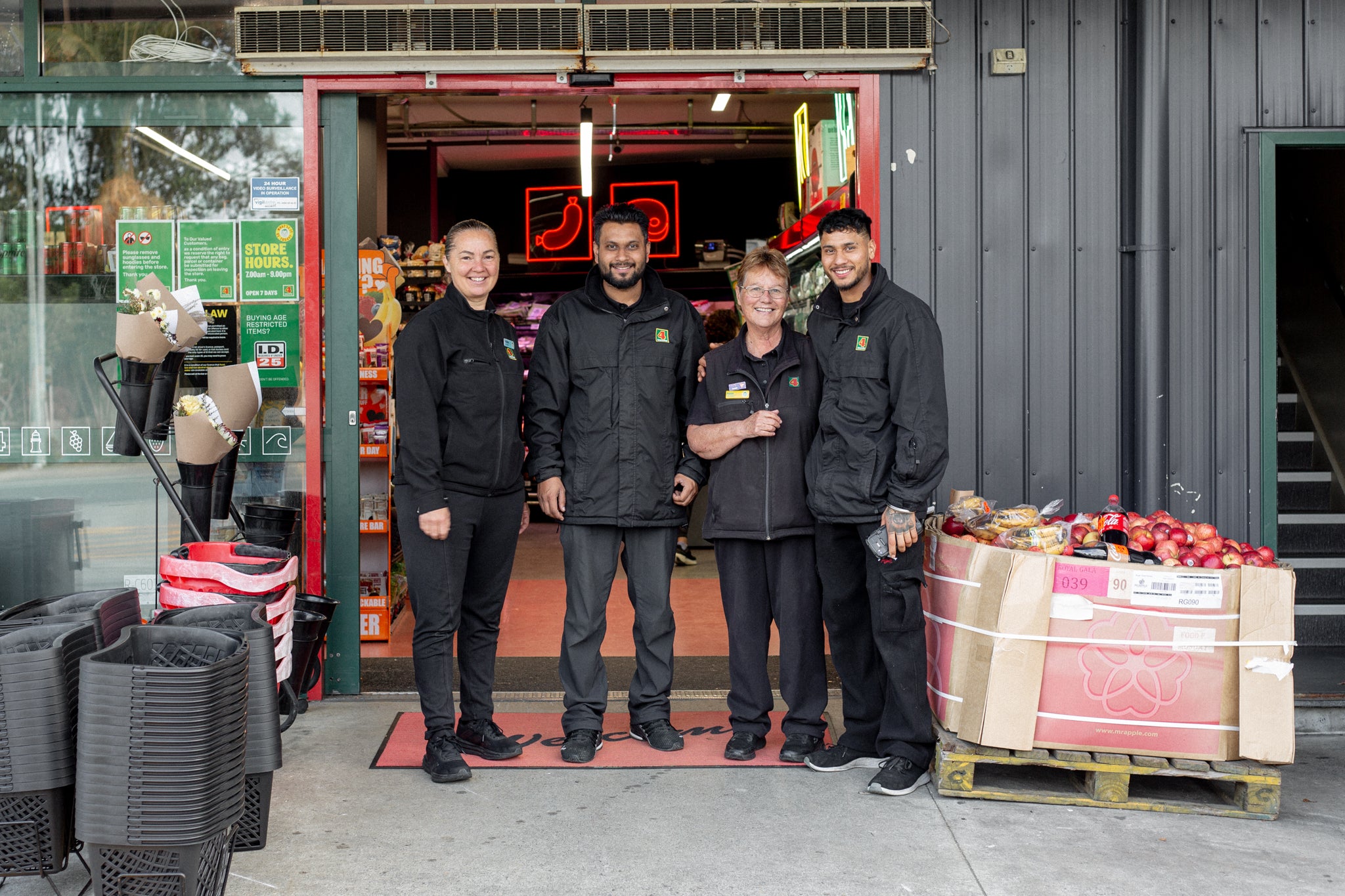 Raglan Four Square team standing out the front of their store