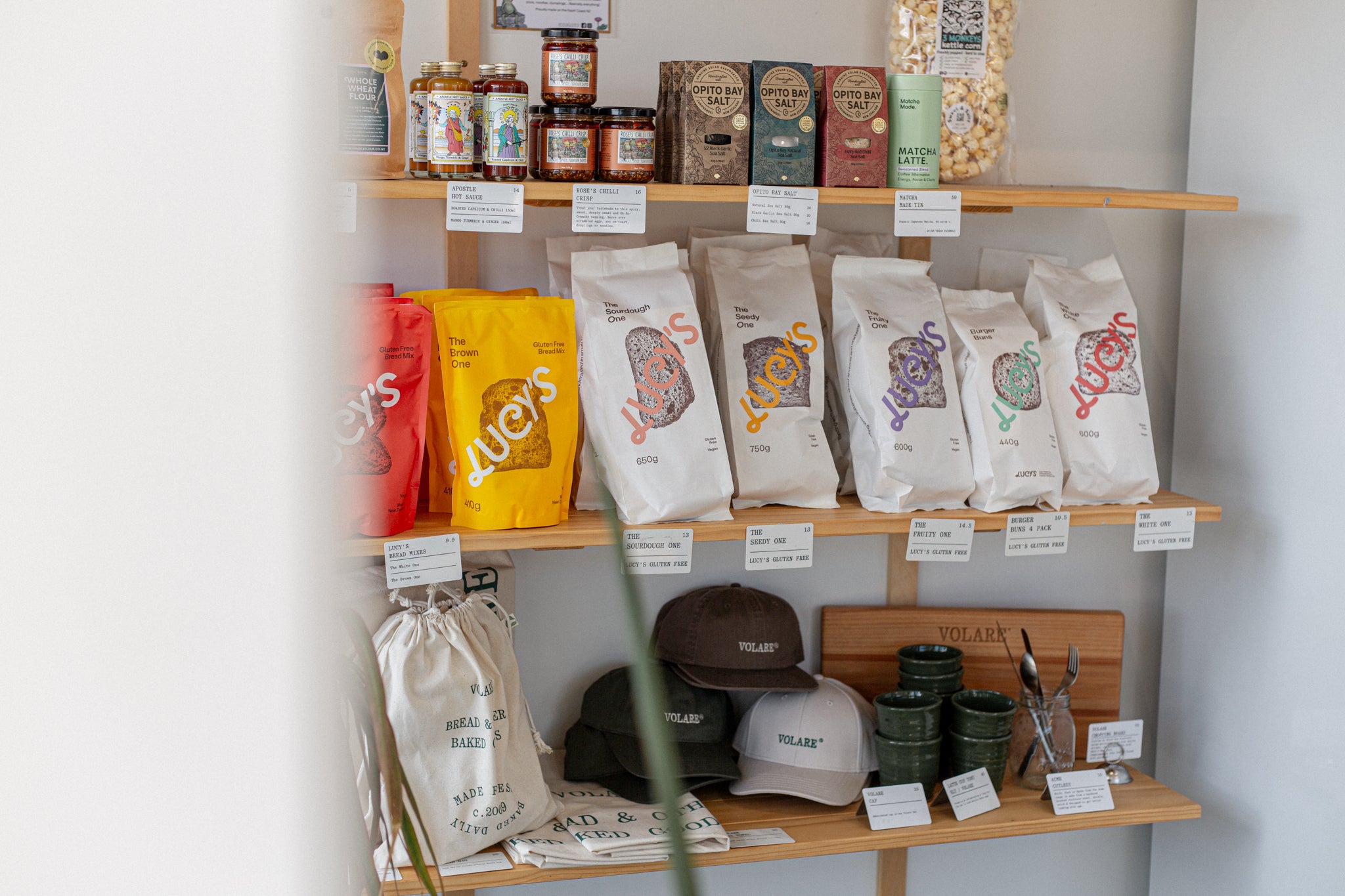 Volare Merchandise Shelf inside the Main Bakery Store