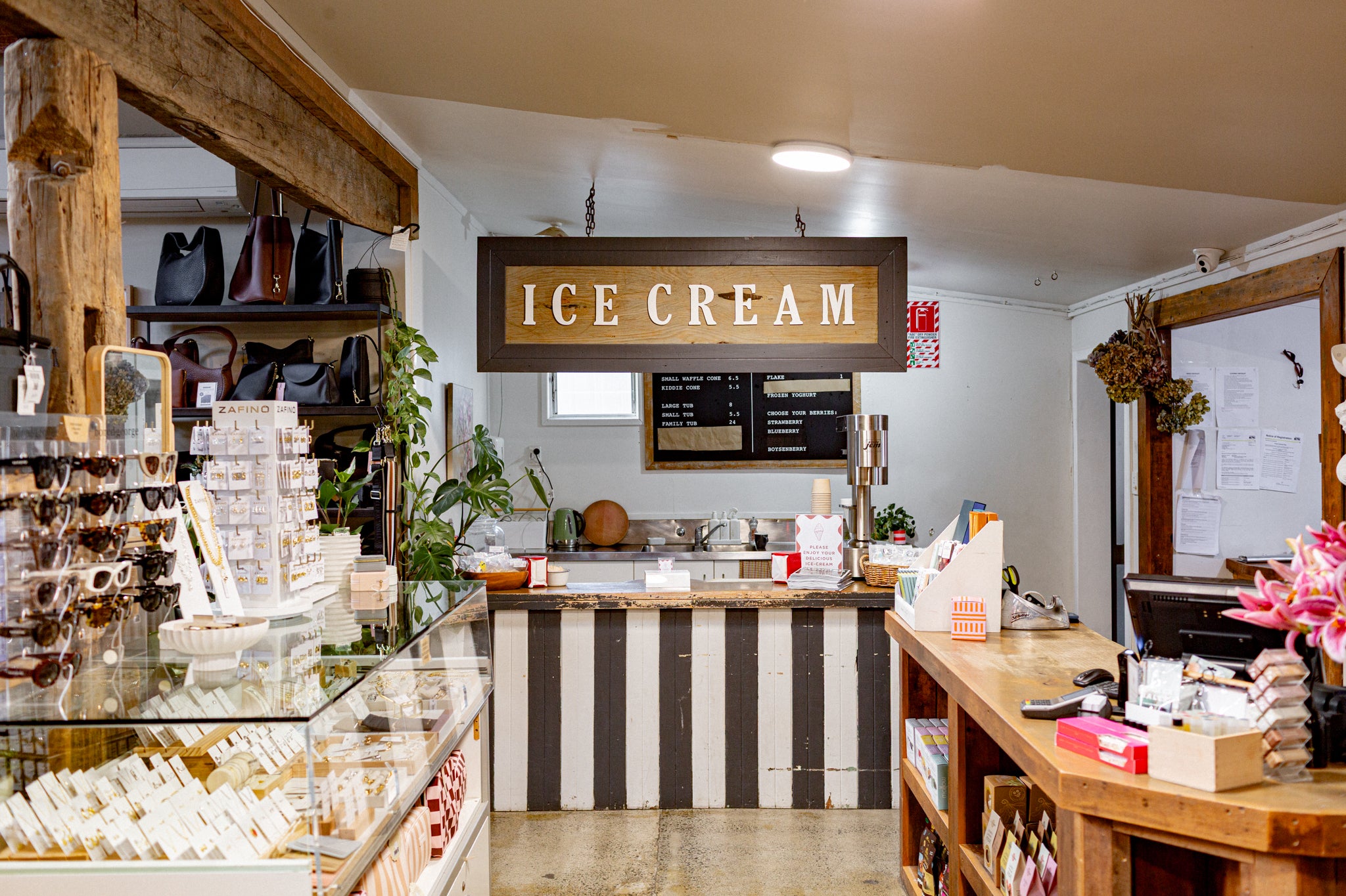 Ice cream counter inside The Country Providore store