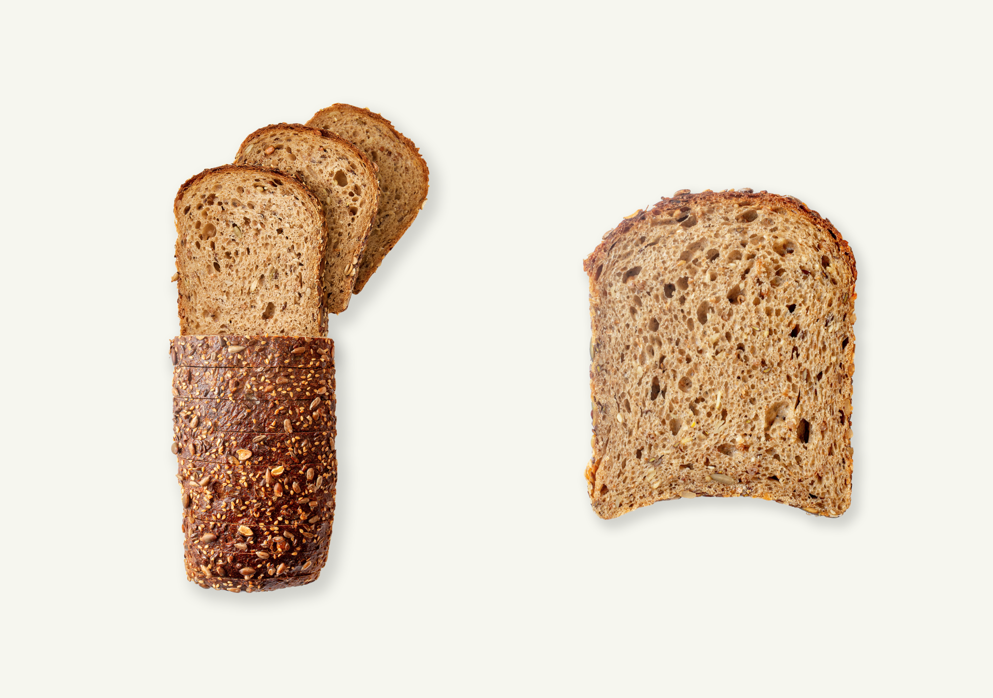 Volare sliced Grain loaf and cross-section of a slice.