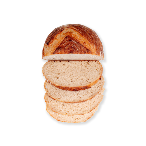 Rewena loaf sliced on plain background