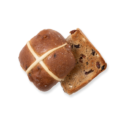 Volare award-winning Hot Cross Bun cross section of a single bun